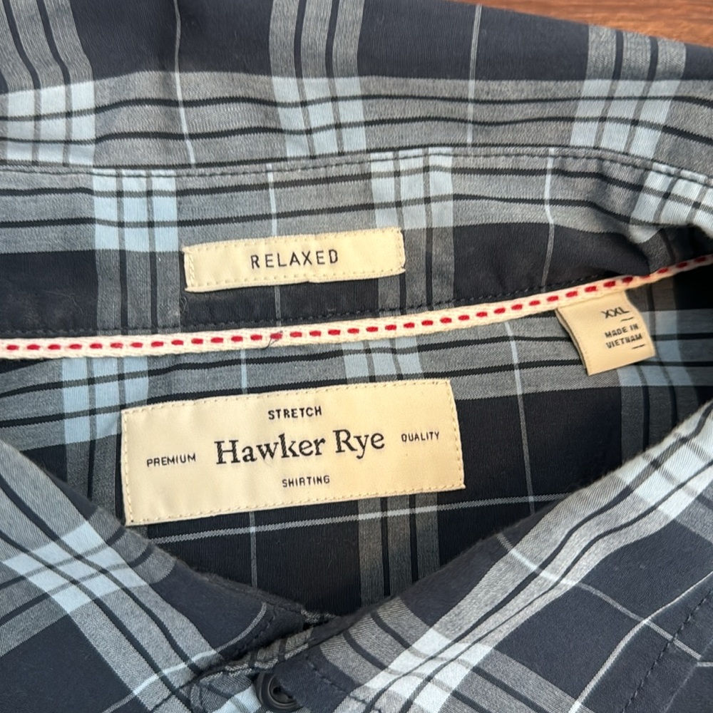 Men’s blue checked button down - Picture 6 of 8